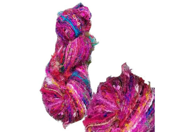 Margenta Color Recycled Sari Yarn